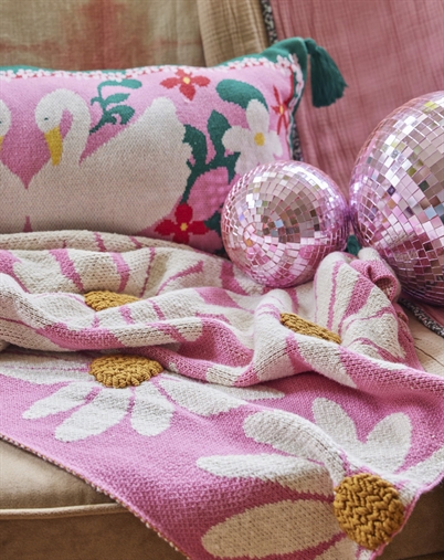 Rice - Bomuld Tæppe - Pink